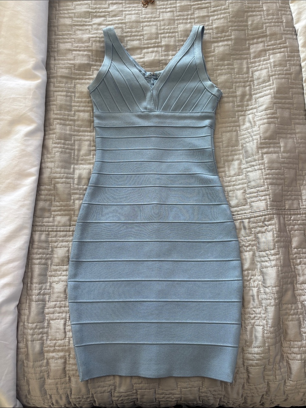 Katie J NYC Light Blue Bandage Mini Dress